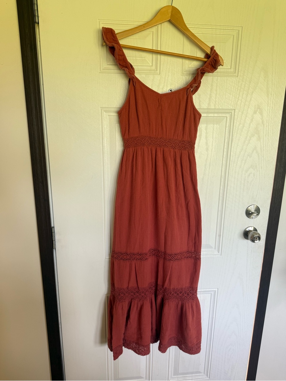 2 for $30 sale: Patrons of peace rust orange gauzy cotton Rhea maxi dress - S